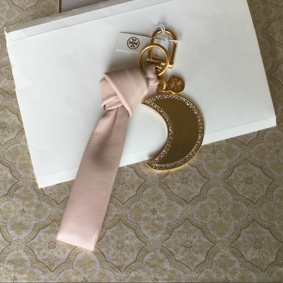 Tory Burch Leather Bow Key Fob, Shell Pink - Picture 4 of 8